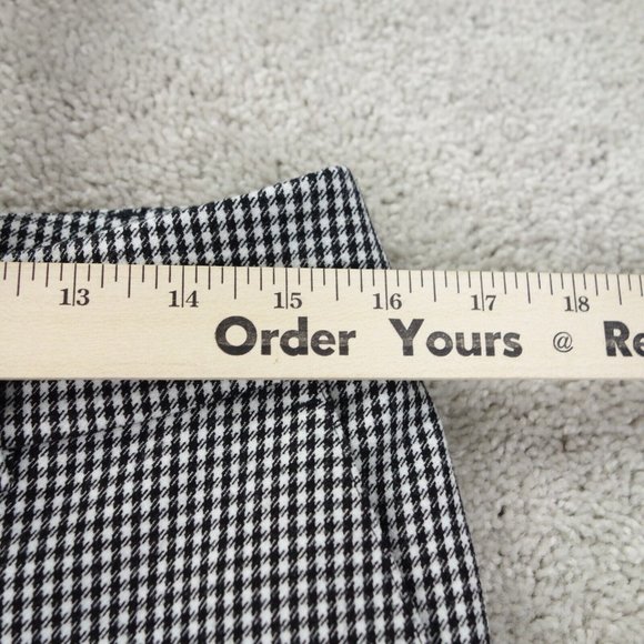 Anne Taylor Factory Pants Women's 6 Petite Black Checkered Stretch Curvy Chino - Picture 3 of 10